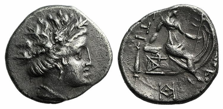 Euboia, Histiaia, 3rd-2nd centuries BC. AR Tetrobol (13mm, 1.92g, 9h). Wreathed ...