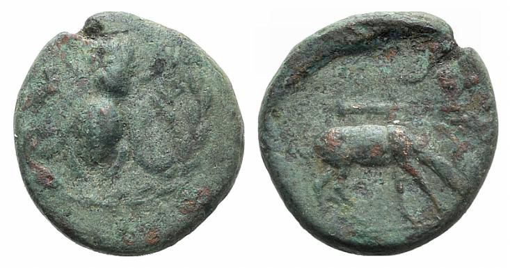 Ionia, Ephesos, c. 280-258 BC. Æ (16mm, 4.12g, 12h). Bee within wreath. R/ Stag ...