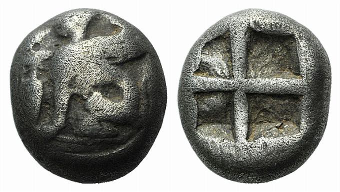 Islands of Ionia, Chios, c. 435-425 BC. AR Third Stater or Tetrobol (9.5mm, 2.54...