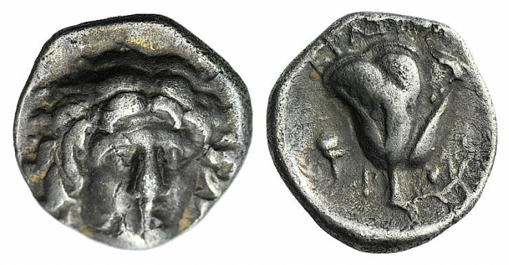 Islands of Caria, Rhodos. Rhodes, c. 125-88 BC. AR Hemidrachm (10.5mm, 1.49g, 12...