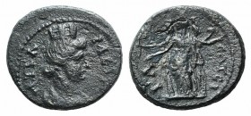 Phrygia, Apameia. Pseudo-autonomous issue, c. later 2nd-3rd centuries AD. Æ (15mm, 2.62g, 6h). Draped bust of Tyche of Apameia r., wearing mural crown...
