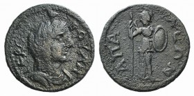 Phrygia, Apameia. Pseudo-autonomous issue, c. 3rd century AD. Æ (24mm, 6.06g, 6h). Veiled and draped bust of Boule r. R/ Athena standing l., resting o...