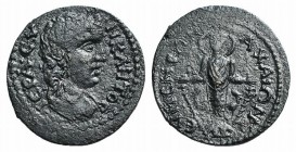 Phrygia, Eumeneia. Pseudo-autonomous issue, 2nd-3rd centuries AD. Æ (25mm, 7.19g, 6h). Draped bust of the Senate r. R/ Facing cult statue of Artemis E...