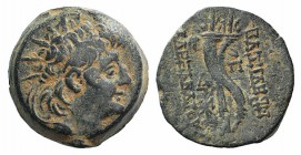 Seleukid Kings, Alexander II Zabinas (128-122 BC). Æ (20.5mm, 9.37g, 1h). Antioch on the Orontes, c. 125-122 BC. Radiate and diademed head r. R/ Doubl...