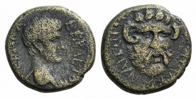 Nero (54-68). Mysia, Pitane. Æ (17mm, 4.82g, 6h). Eisidoros, magistrate, c. 54-9. Bare head r. R/ Head of Zeus-Ammon facing slightly r. RPC I 2396.1; ...