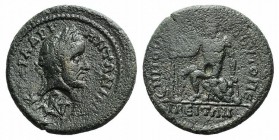 Antoninus Pius (138-161). Thrace, Topirus. Æ (24mm, 7.30g, 6h). C. Iulius Commodus Orfitianus, magistrate. Laureate head r.; c/m: monogram. R/ Herakle...
