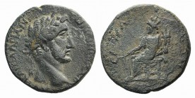 Antoninus Pius (138-161). Lycaonia, Savatra. Æ (25mm, 10.14g, 6h). Laureate head r. R/ Tyche seated l., holding rudder and cornucopia. Von Aulock, Lyc...