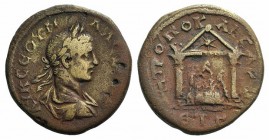 Severus Alexander (222-235). Cappadocia, Caesarea-Eusebia. Æ (27mm, 11.72g, 12h). Dated RY 3 (224/5). Laureate and draped bust r. R/ Mt. Argaeus withi...
