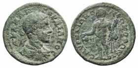 Gordian III (238-244). Ionia, Smyrna. Æ (23mm, 6.05g, 12h). Laureate, draped and cuirassed bust r. R/ Herakles standing l., holding club, lion-skin an...