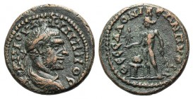 Philip I (244-249). Macedon, Thessalonica. Æ (25mm, 8.35g, 1h). Laureate, draped and cuirassed bust r. R/ Apollo standing l., holding small Kabeiros a...