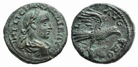 Gallienus (253-268). Troas, Alexandria Troas. Æ (21mm, 5.80g, 12h). Laureate, draped and cuirassed bust r. R/ Eagle with spread wings standing r. on f...
