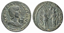 Salonina (Augusta, 254-268). Cilicia, Colybrassus. Æ 8 Assaria (30mm, 10.77g, 1h). KΩPNHΛIA CAΛΩNINA, Draped bust r.; H before (mark of value). R/ KOΛ...
