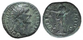 Antoninus Pius (138-161). Æ Dupondius (27mm, 14.02g, 6h). Rome, 154-5. Radiate head r. R/ Libertas standing l., holding pileus and sceptre. RIC III 93...