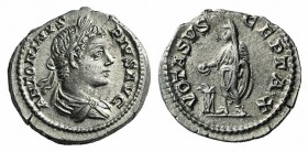 Elagabalus (218-222). AR Denarius (18mm, 3.47g, 1h). Antioch, 218-9. Laureate, draped and cuirassed bust r. R/ Elagabalus standing l., sacrificing ove...