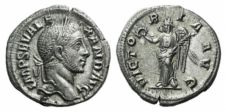 Severus Alexander (222-235). AR Denarius (18mm, 3.47g, 6h). Rome, AD 231. Laurea...
