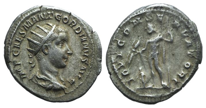 Gordian III (238-244). AR Antoninianus (22mm, 4.60g, 6h). Rome, 238. Radiate, dr...