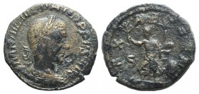 Philip I (244-249). Æ Sestertius (30mm, 14.75g, 12h). Rome, 244. Laureate, draped and cuirassed bust r. R/ Pax advancing l., holding olive branch and ...