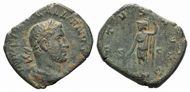 Trebonianus Gallus (251-253). Æ Sestertius (28mm, 14.80g, 1h). Rome, 251-2. Laur...