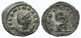 Salonina (Augusta, 254-268). Antoninianus (22mm, 3.29g, 12h). Rome. Draped bust r., wearing stephane and set on crescent. R/ Pudicitia seated l. on th...