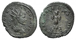 Claudius II (268-270). Radiate (20mm, 3.67g, 6h). Cyzicus, 268-270. Radiate and cuirassed bust r. R/ Trophy of arms; bound captive seated below. RIC V...
