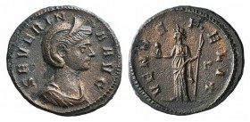 Severina (Augusta, 270-275). BI Denarius (17mm, 2.89g, 12h). Rome, AD 275. Draped bust r., wearing stephane. R/ Venus standing facing, head l., holdin...