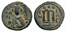 Islamic, Arab-Byzantine, Umayyad Caliphate. temp. 'Abd al-Malik ibn Marwan (AH 65-86 / AD 685-705). Æ Fals (21mm, 3.50g, 6h). Hims (Emesa), c. 685-690...