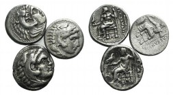 Kings of Macedon, Alexander III (336-323). Lot of 3 AR Drachms, to be catalog. Lot sold as it, no returns