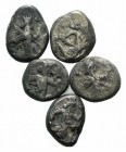 Persia, Achaemenid Empire, lot of 5 AR Sigloi, to be catalog. Lot sold as it, no returns