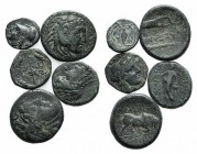 Lot of 5 Greek Æ coins, including Alexander III, Seleukos and Antiochos, to be catalog. Lot sold as it, no returns