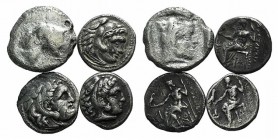 Lot of 4 Greek AR coins, including Alexander III and Lapethos, to be catalog. Lot sold as it, no returns