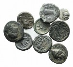 Lot of 8 Greek Æ coins and 1 Greek AR coin, to be catalog. Lot sold as is, no returns