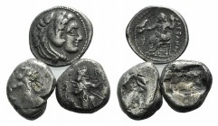 Lot of 3 Greek AR coins, including Persian sigloi and Alexander drachm, to be catalog. Lot sold as it, no returns