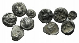 Lot of 5 Greek AR coins, including Selge and Kyzikos, to be catalog. Lot sold as it, no returns