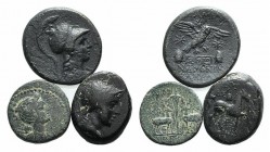 Lot of 3 Greek Æ coins, including Pergamon and Ephesos, to be catalog. Lot sold as it, no returns