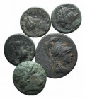 Lot of 3 Greek Æ coins and 2 Roman Provincial Æ coins, to be catalog. Lot sold as it, no returns
