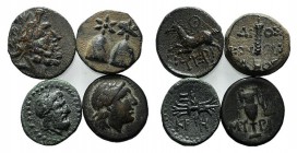 Lot of 4 Greek Æ coins, including Cremna and Myrina, to be catalog. Lot sold as it, no returns