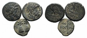 Lot of 3 Greek Æ coins, including Amisos, to be catalog. Lot sold as it, no returns