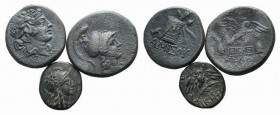 Lot of 3 Greek Æ coins, including Amisos and Pergamon, to be catalog. Lot sold as it, no returns