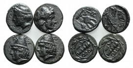 Lot of 4 Greek Æ coins, including Berytis and Larissa, to be catalog. Lot sold as it, no returns