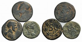 Lot of 3 Roman Provincial Æ coins, including Augustus, Trajan and Hadrian, to be catalog. Lot sold as is, no returns