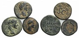 Lot of 3 Roman Provincial Æ coins, including Domitian, Trajan and Hadrian, to be catalog. Lot sold as is, no returns