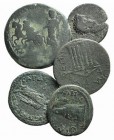 Lot of 5 Roman Provincial Æ coins, including Faustina, Septimius Severus and Caracalla, to be catalog. Lot sold as is, no returns