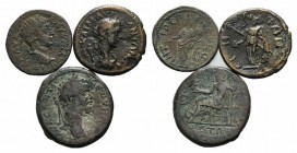 Lot of 3 Roman Provincial Æ coins, including Septimius Severus and Elagabalus, to be catalog. Lot sold as is, no returns