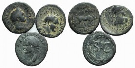 Lot of 3 Roman Provincial Æ coins, including Vespasian and Titus, to be catalog. Lot sold as is, no returns