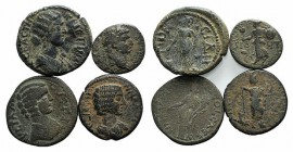 Lot of 4 Roman Provincial Æ coins, including Trajan, Fatustina and Julia Domna, to be catalog. Lot sold as it, no returns