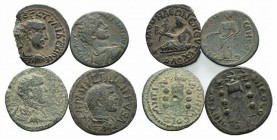 Lot of 4 Roman Provincial Æ coins, including Caracalla, Trajan Decius and Philip I, to be catalog. Lot sold as is, no returns