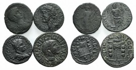 Lot of 4 Roman Provincial Æ coins, including Geta, Macrinus and Philip I, to be catalog. Lot sold as is, no returns