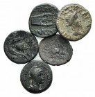 Lot of 5 Roman Provincial Æ pseudo-autonomous issues, to be catalog. Lot sold as is, no returns