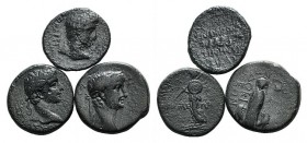 Augustus (27 BC - AD 14). Lot of 3 Roman Imperial Æ coins, to be catalog. Lot sold as it, no returns