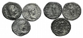 Lot of 3 Roman Imperial AR Denarii, including Geta, Elegabalus and Maximinus, to be catalog. Lot sold as it, no returns